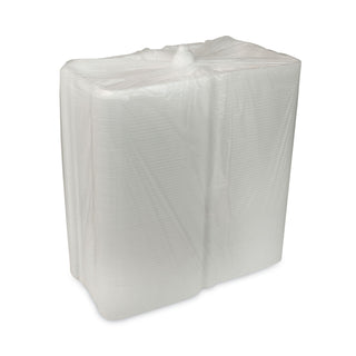 Foam Hinged Lid Containers, White, 9 x 9 x 3.25, 3-Compartment, 150/Carton