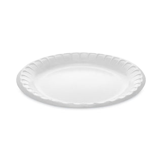 Placesetter Deluxe Laminated Foam Dinnerware, Plate, 8.88" dia, White, 500/Carton