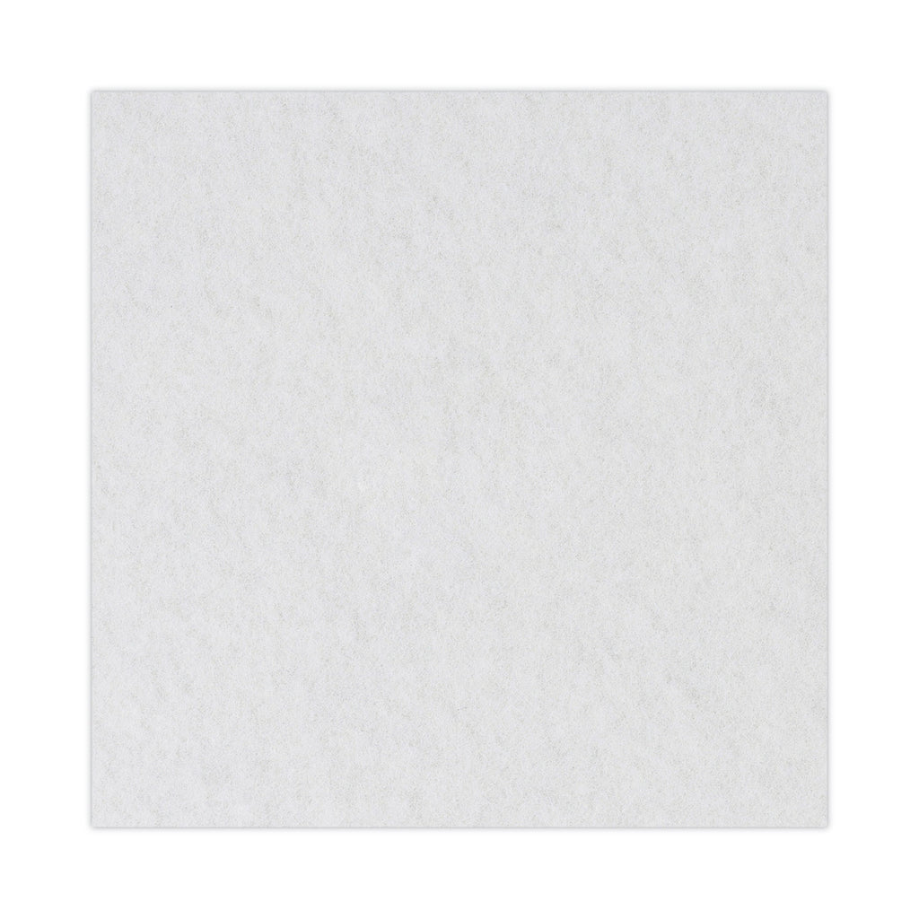Polishing Floor Pads, 21" Diameter, White, 5/Carton