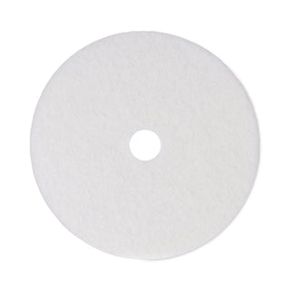 Polishing Floor Pads, 21" Diameter, White, 5/Carton