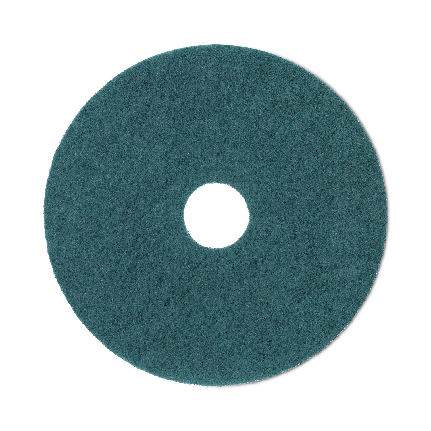 Heavy-Duty Scrubbing Floor Pads, 20" Diameter, Green, 5/Carton - 