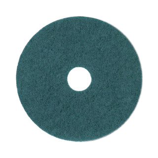 Heavy-Duty Scrubbing Floor Pads, 20" Diameter, Green, 5/Carton - 