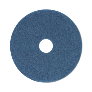 Scrubbing Floor Pads, 20" Diameter, Blue, 5/Carton