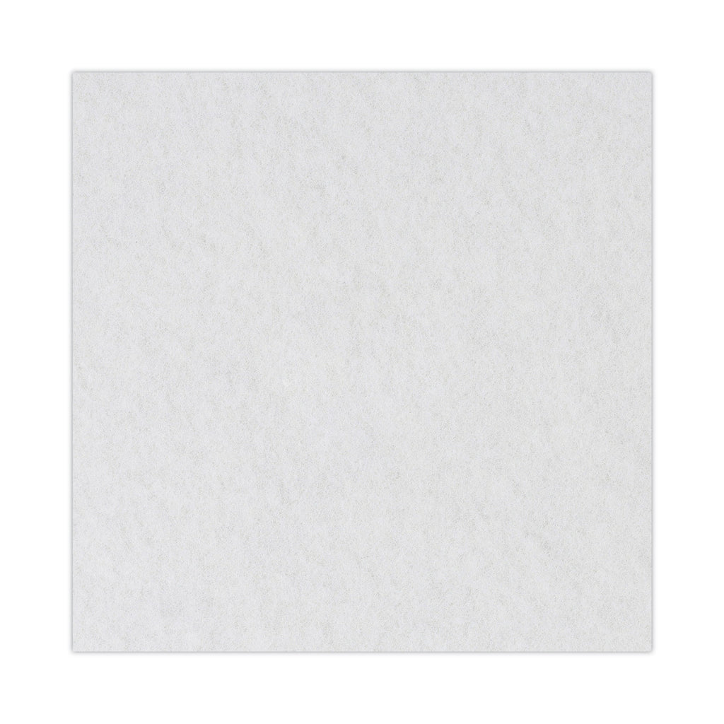 Polishing Floor Pads, 19" Diameter, White, 5/Carton