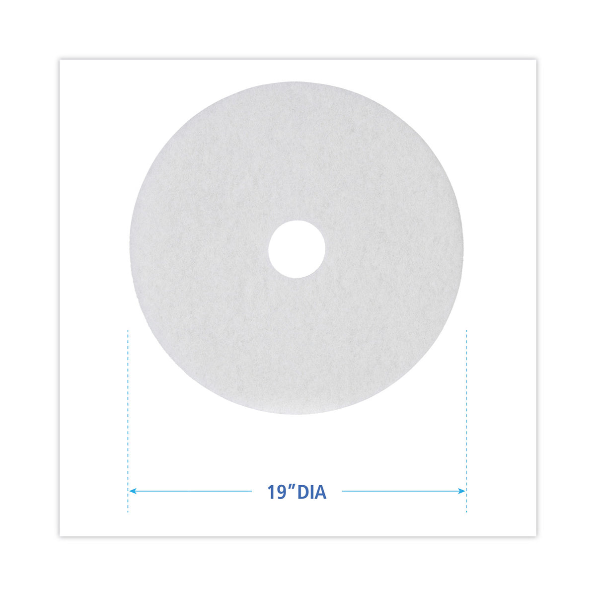 Polishing Floor Pads, 19" Diameter, White, 5/Carton