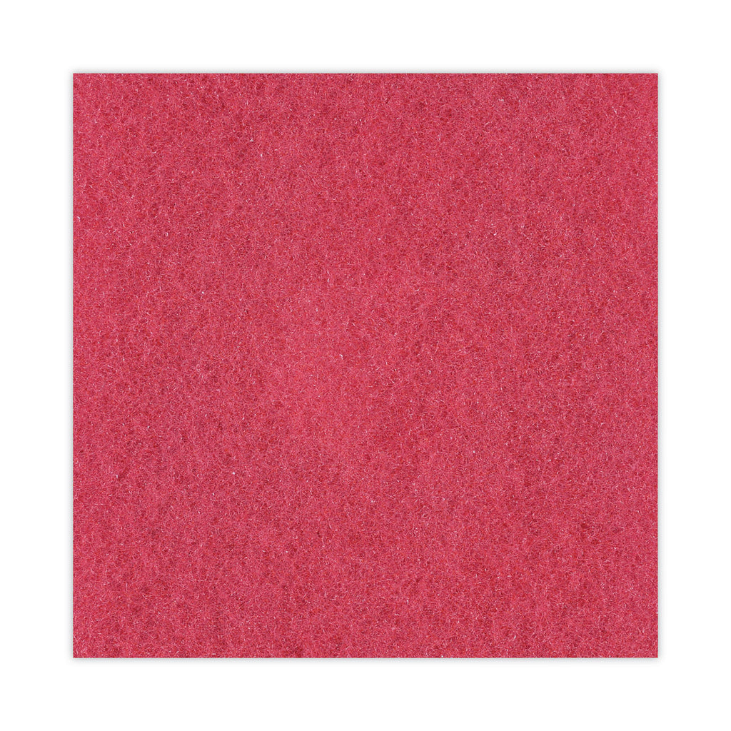 Buffing Floor Pads, 19" Diameter, Red, 5/Carton