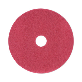 Buffing Floor Pads, 19" Diameter, Red, 5/Carton