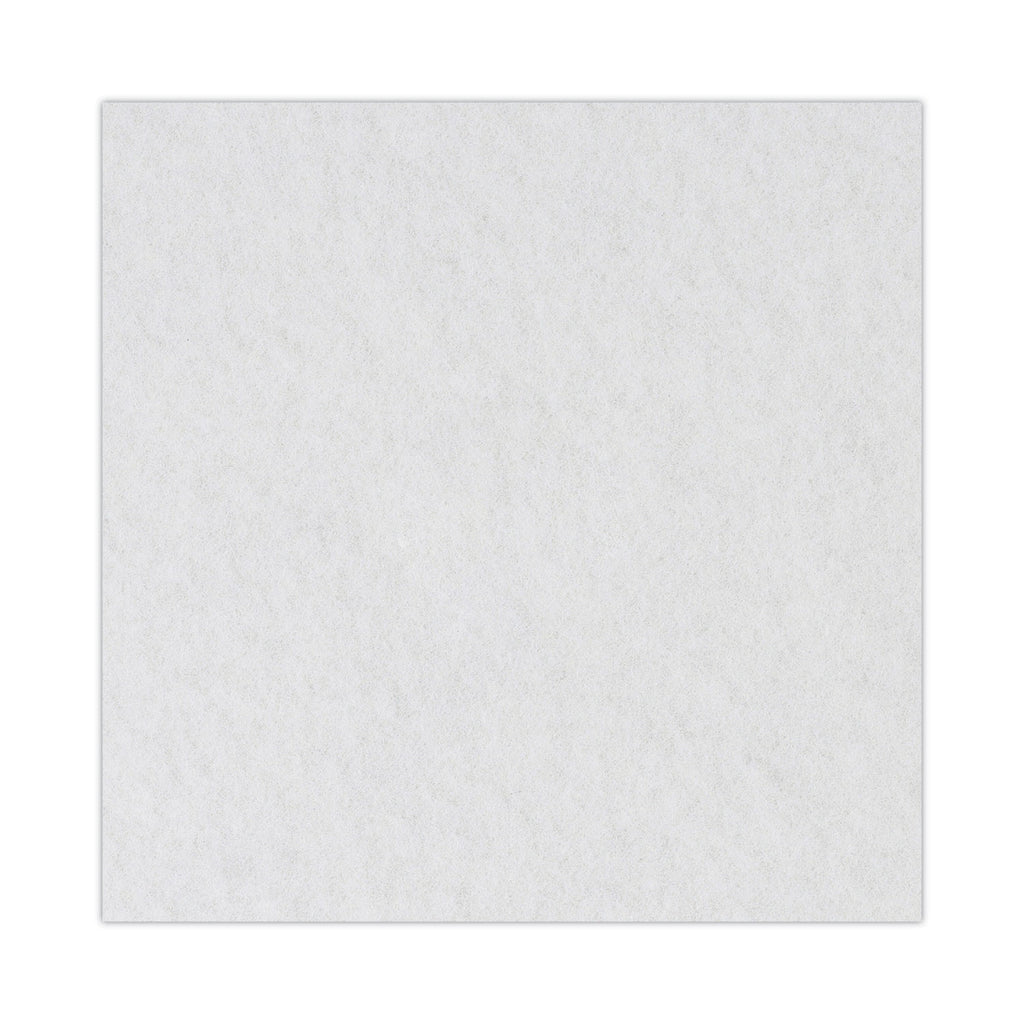 Polishing Floor Pads, 18" Diameter, White, 5/Carton