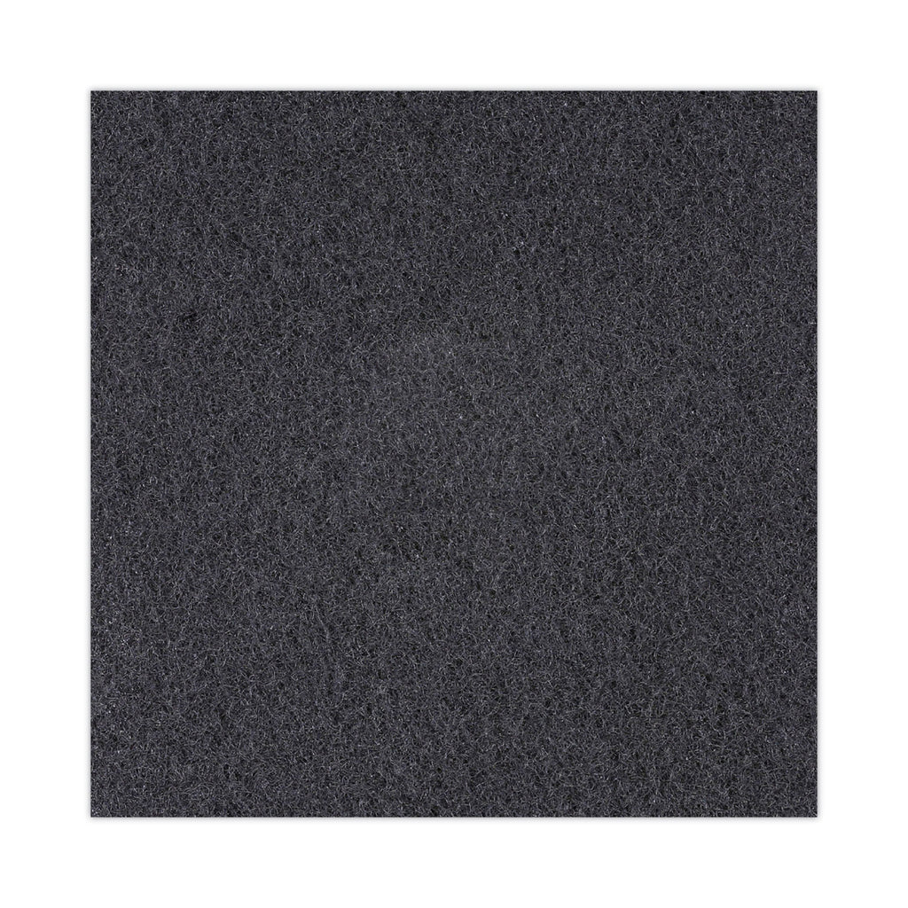 High Performance Stripping Floor Pads, 17" Diameter, Black, 5/Carton