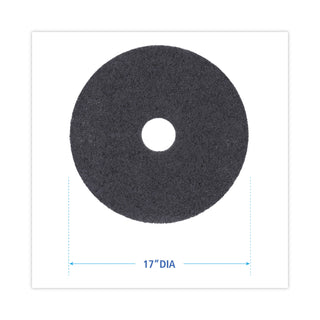 High Performance Stripping Floor Pads, 17" Diameter, Black, 5/Carton