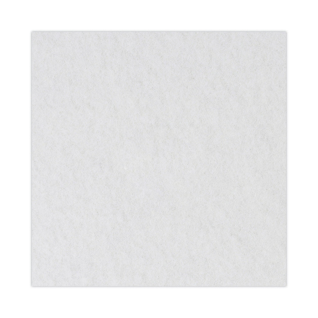 Polishing Floor Pads, 13" Diameter, White, 5/Carton