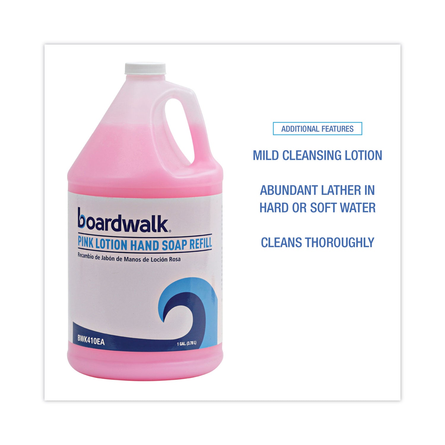 Mild Cleansing Pink Lotion Soap, Cherry Scent, Liquid, 1 gal Bottle, 4/Carton - 4