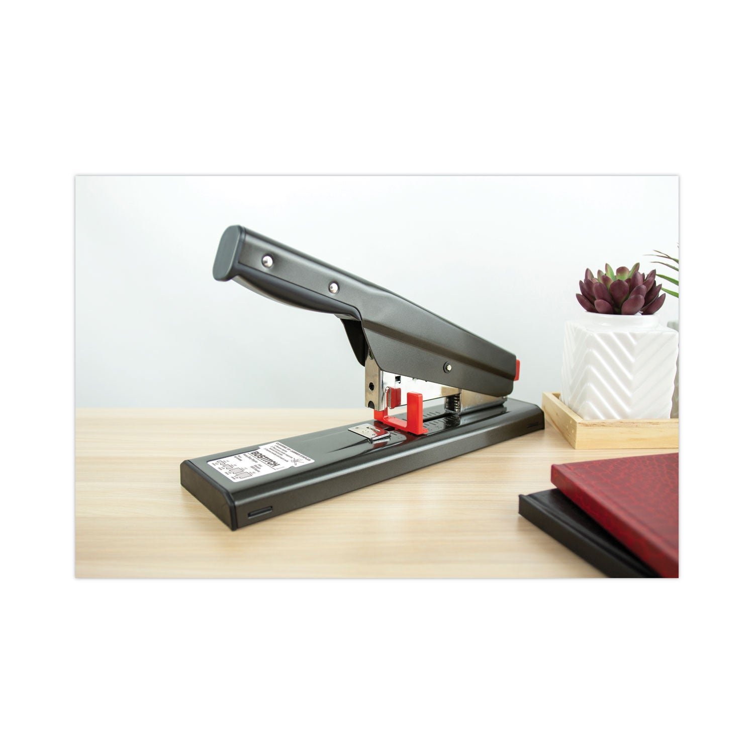 Antimicrobial 130-Sheet Heavy-Duty Stapler, 130-Sheet Capacity, Black