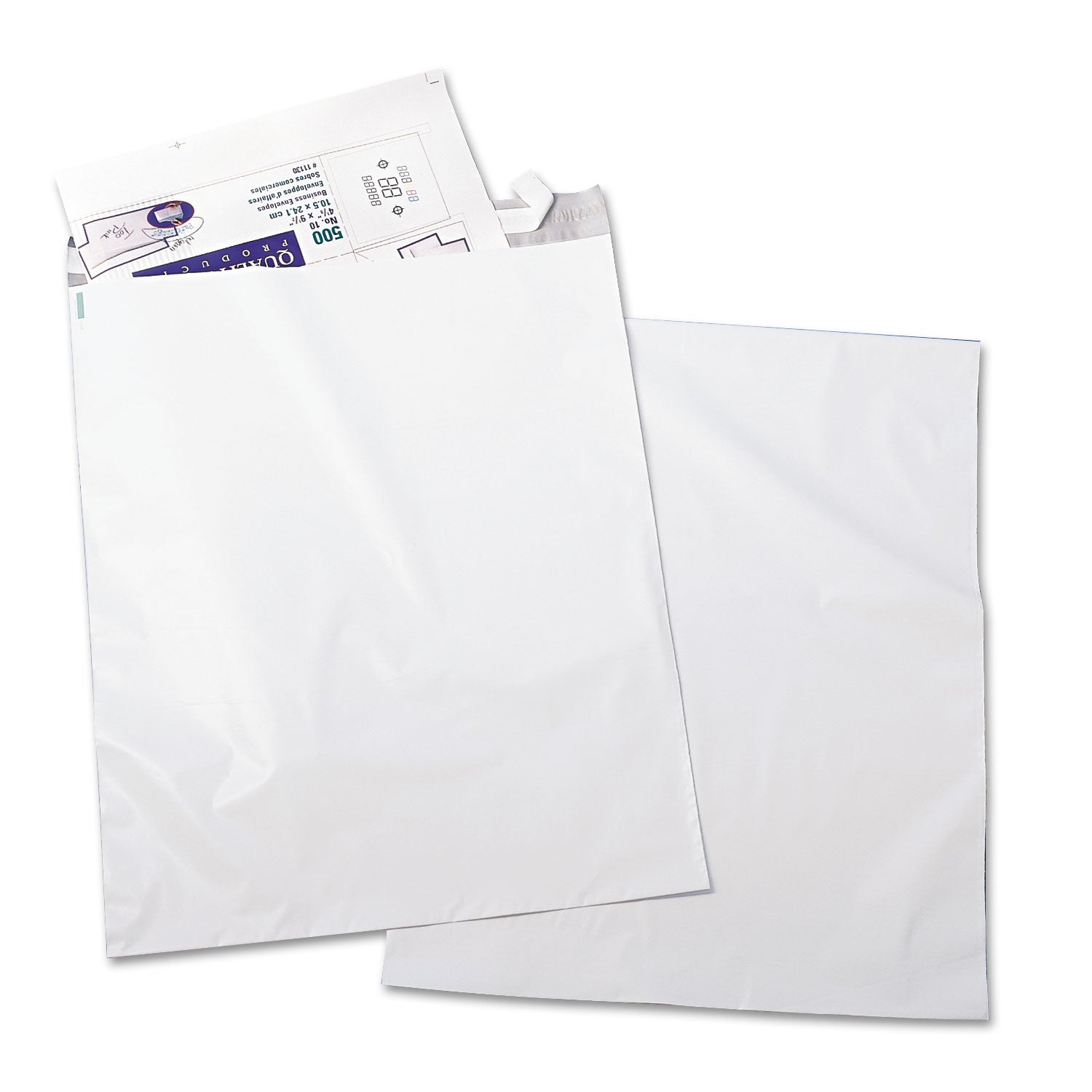 Redi-Strip Poly Mailer, #6, Square Flap, Redi-Strip Adhesive Closure, 14 x 19, White, 100/Pack - 