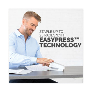 LX850 EasyPress Full Strip Stapler, 25-Sheet Capacity, White