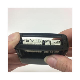 Printy Economy 12-Message Date Stamp, Self-Inking, 2" x 0.38", Black