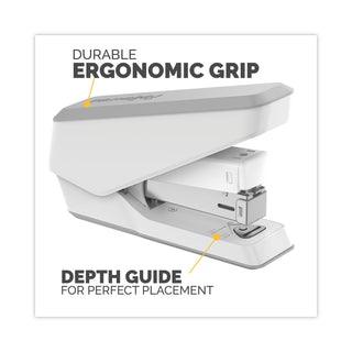LX840 EasyPress Half Strip Stapler, 25-Sheet Capacity, White