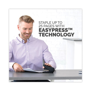 LX840 EasyPress Half Strip Stapler, 25-Sheet Capacity, Black