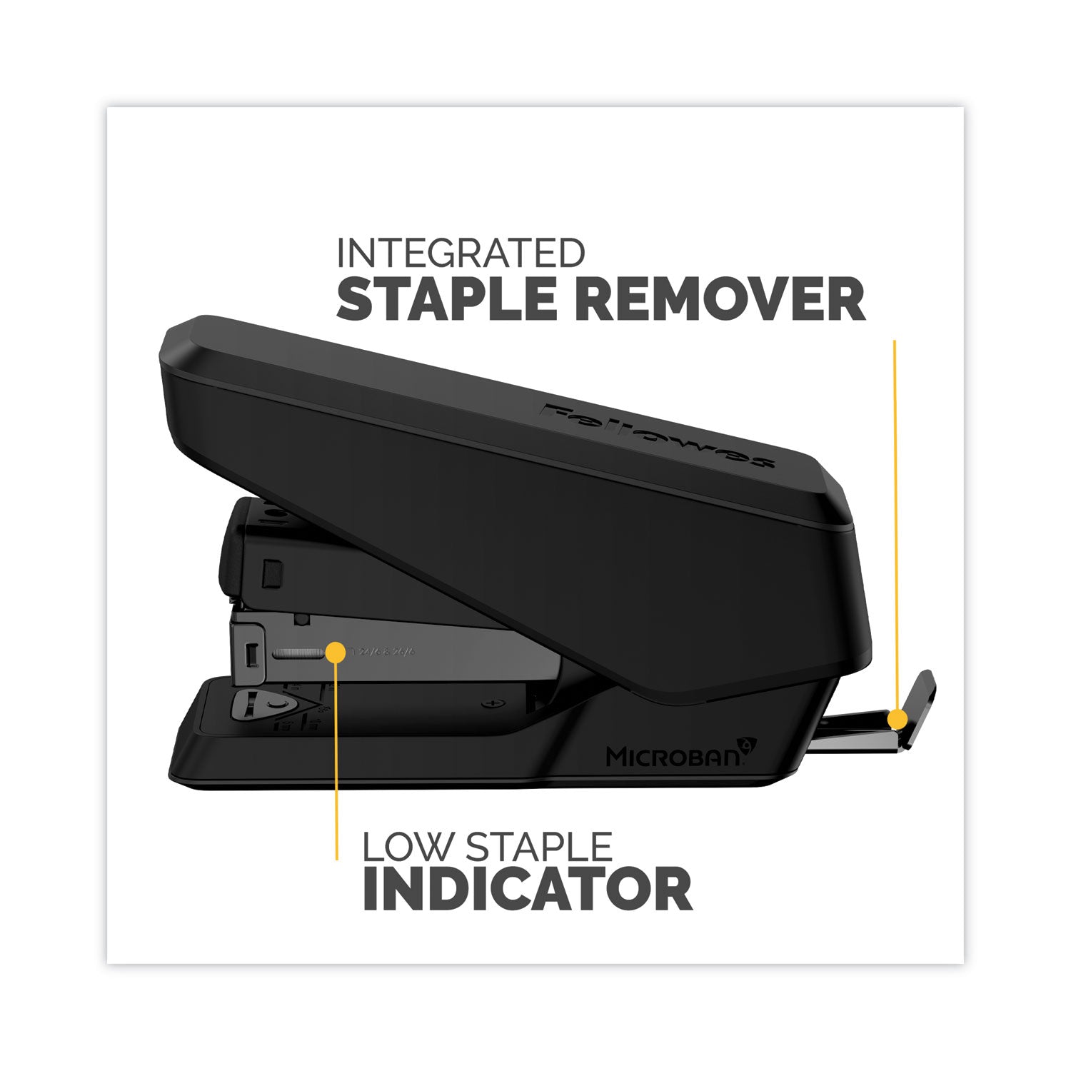 LX840 EasyPress Half Strip Stapler, 25-Sheet Capacity, Black
