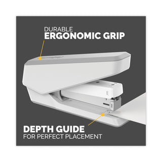 LX850 EasyPress Full Strip Stapler, 25-Sheet Capacity, White