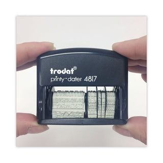 Printy Economy 12-Message Date Stamp, Self-Inking, 2" x 0.38", Black