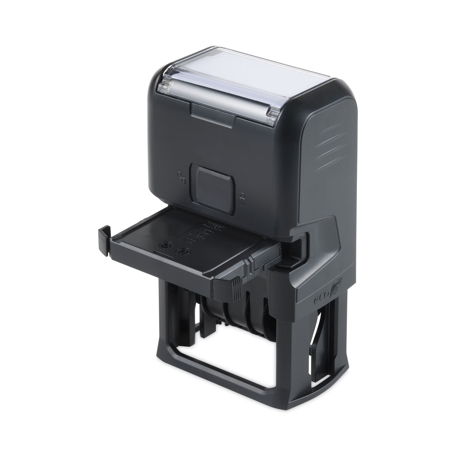 Printy Economy Date Stamp, Self-Inking, 1.63" x 1", Blue/Red