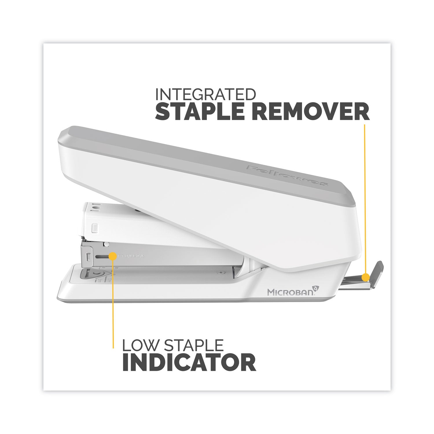 LX850 EasyPress Full Strip Stapler, 25-Sheet Capacity, White