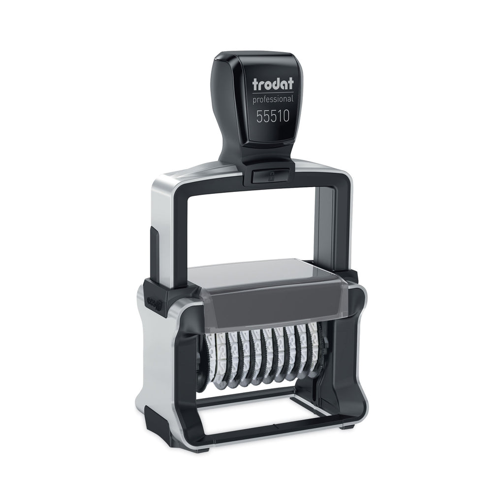 Professional Self-Inking Numberer, Ten Bands/Digits, Type Size: 2, Black - 