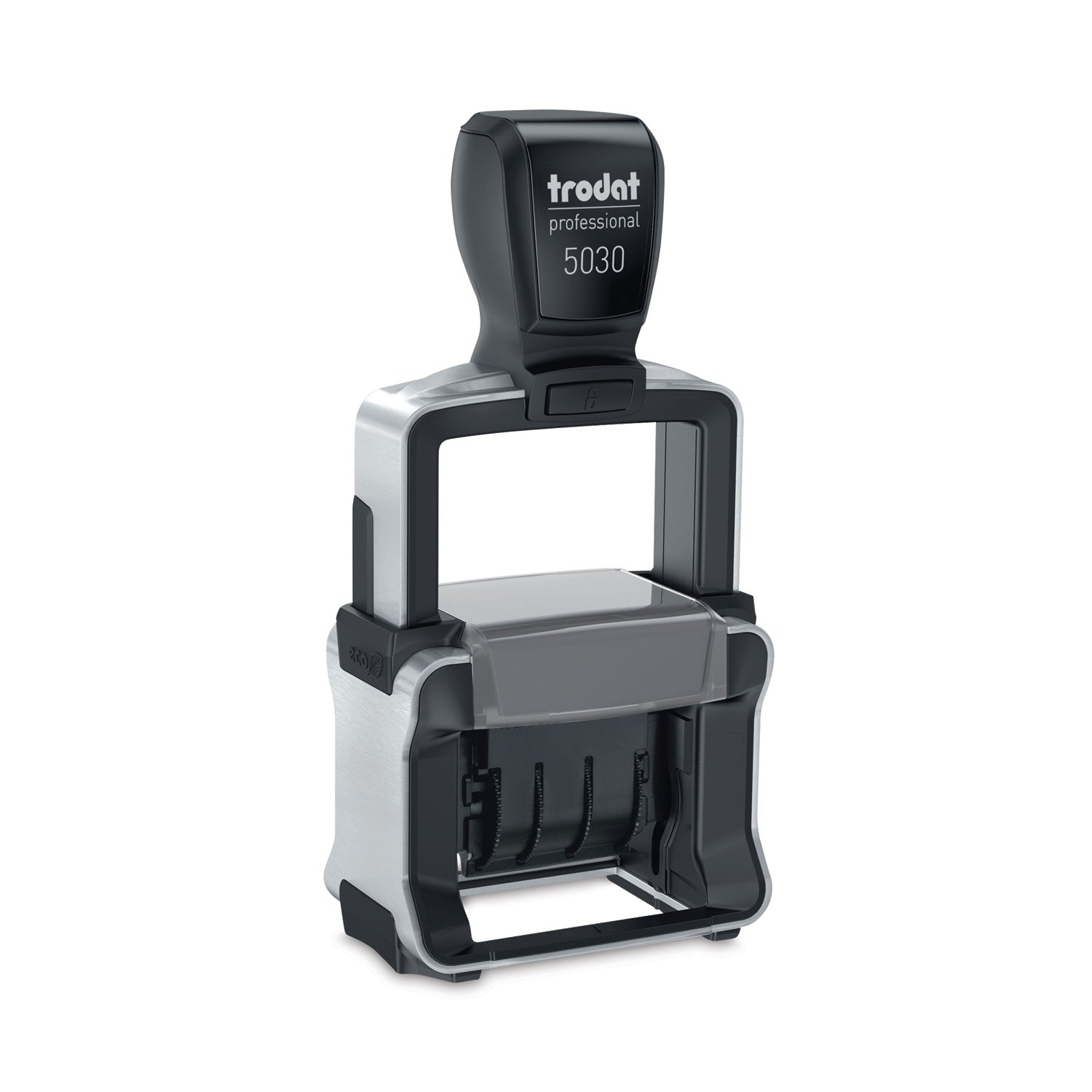 Professional Date Stamp, Self-Inking, 1.63" x 0.38", Black - 