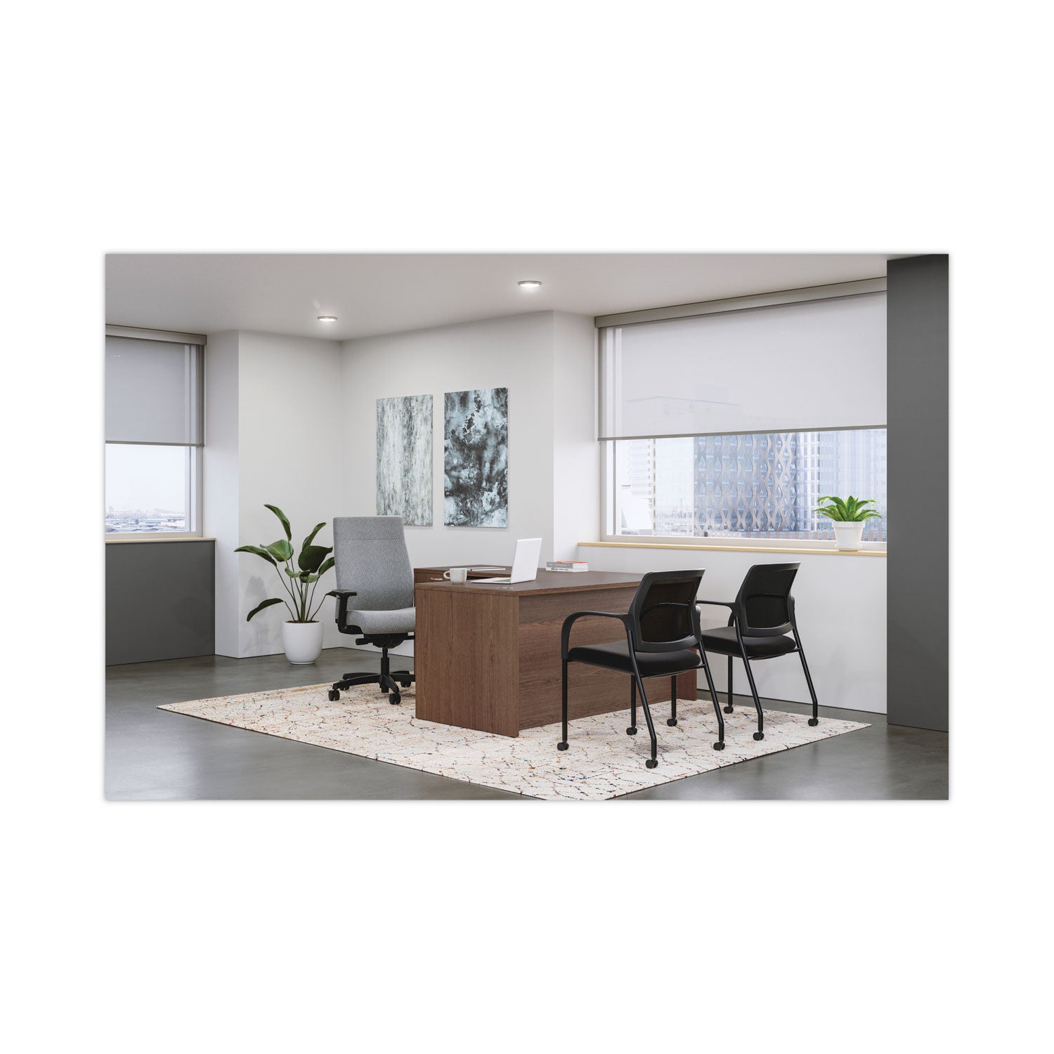 Mod Desk Shell, 72" x 30" x 29", Sepia Walnut, 2/Carton