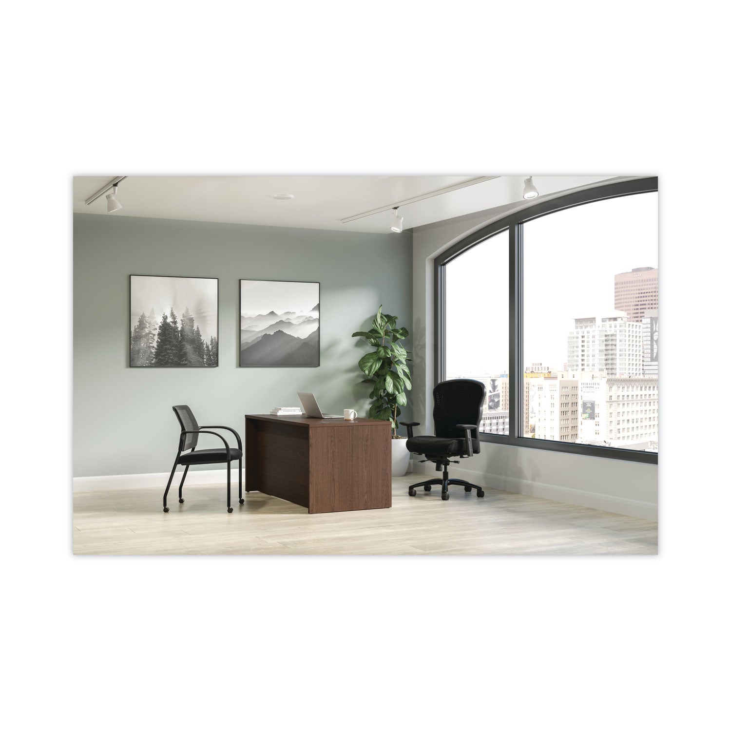 Mod Desk Shell, 72" x 30" x 29", Sepia Walnut, 2/Carton