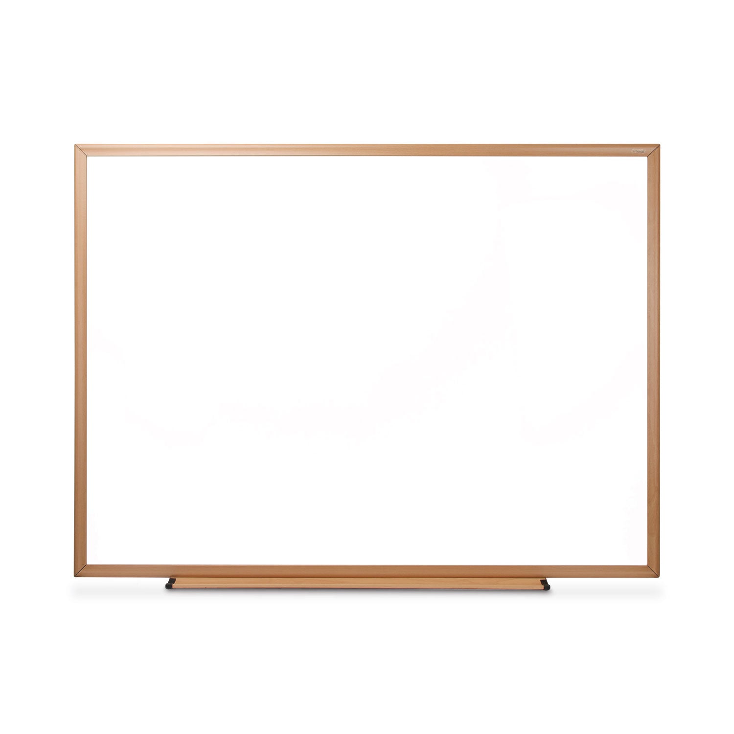 Deluxe Melamine Dry Erase Board, 48 x 36, Melamine White Surface, Oak Fiberboard Frame - 
