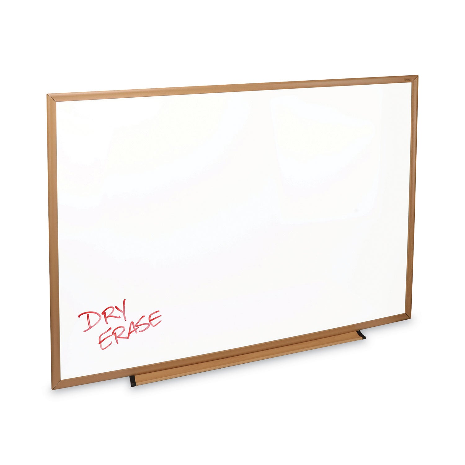 Deluxe Melamine Dry Erase Board, 48 x 36, Melamine White Surface, Oak Fiberboard Frame - 