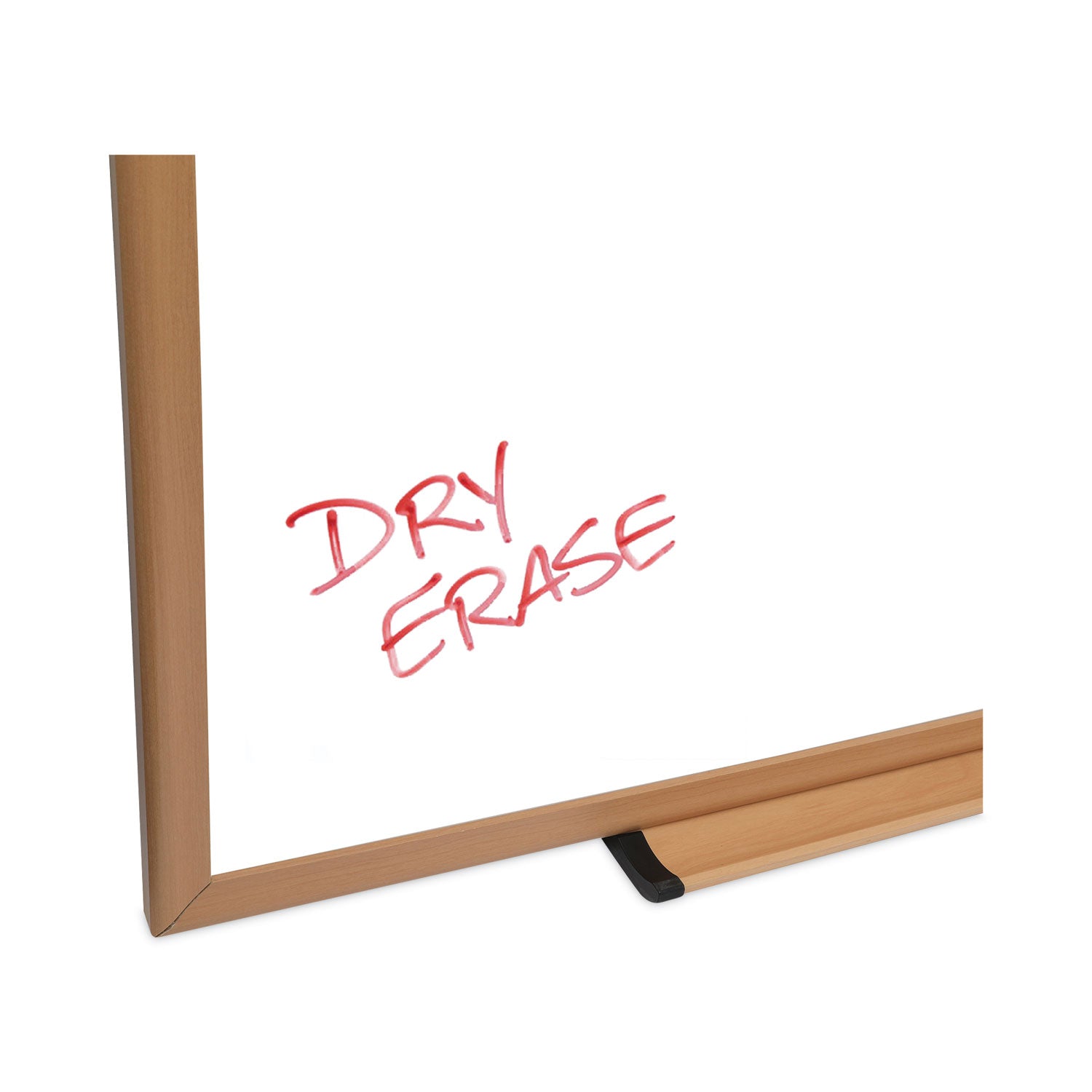 Deluxe Melamine Dry Erase Board, 48 x 36, Melamine White Surface, Oak Fiberboard Frame - 