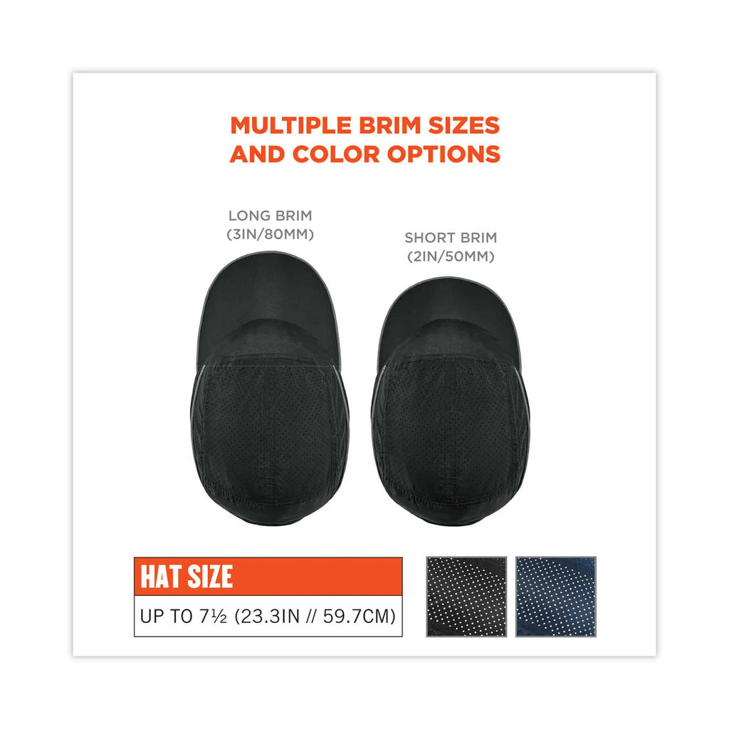Skullerz 8965 Lightweight Bump Cap Hat with LED Lighting, Short Brim, Black, Ships in 1-3 Business Days