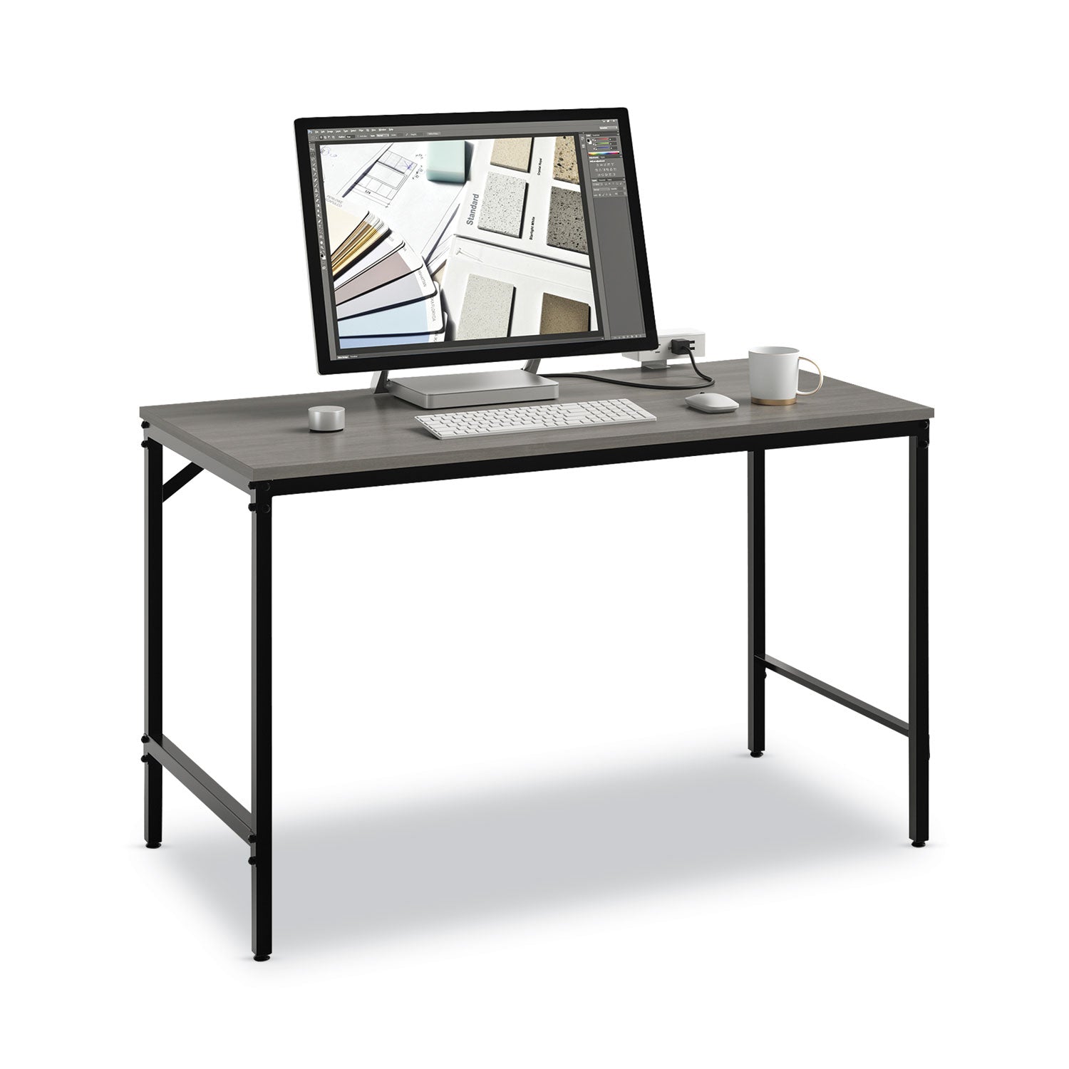 Simple Work Desk, 45.5" x 23.5" x 29.5", Gray