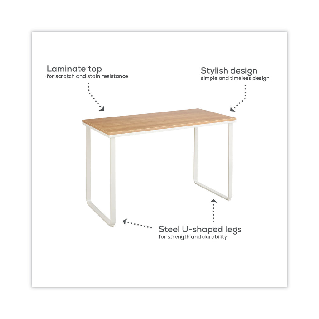 Steel Desk, 47.25" x 24" x 28.75", Beech/White - 
