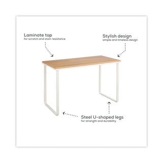 Steel Desk, 47.25" x 24" x 28.75", Beech/White - 