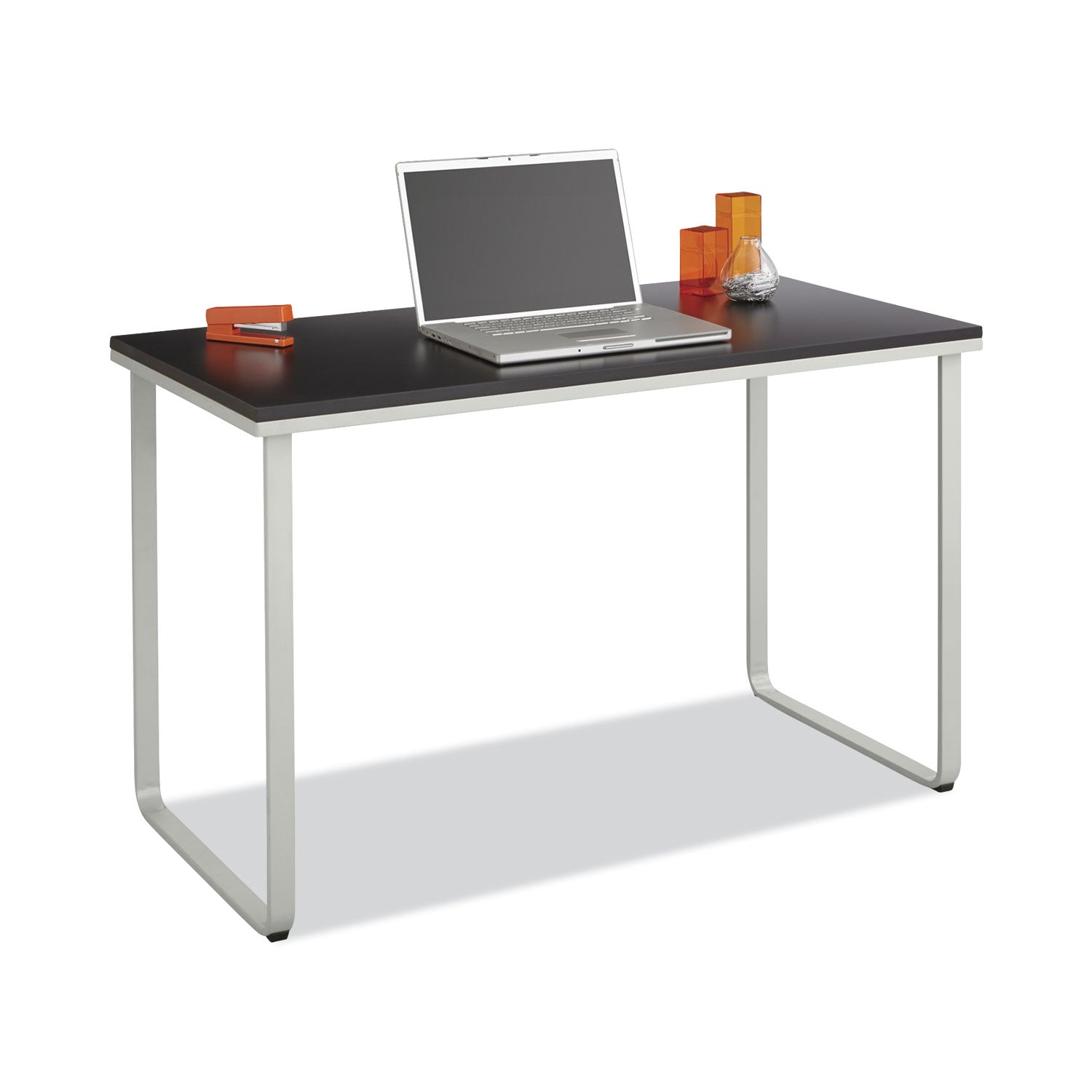 Steel Desk, 47.25" x 24" x 28.75", Black/Silver - 