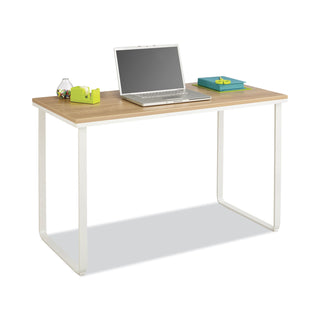 Steel Desk, 47.25" x 24" x 28.75", Beech/White - 