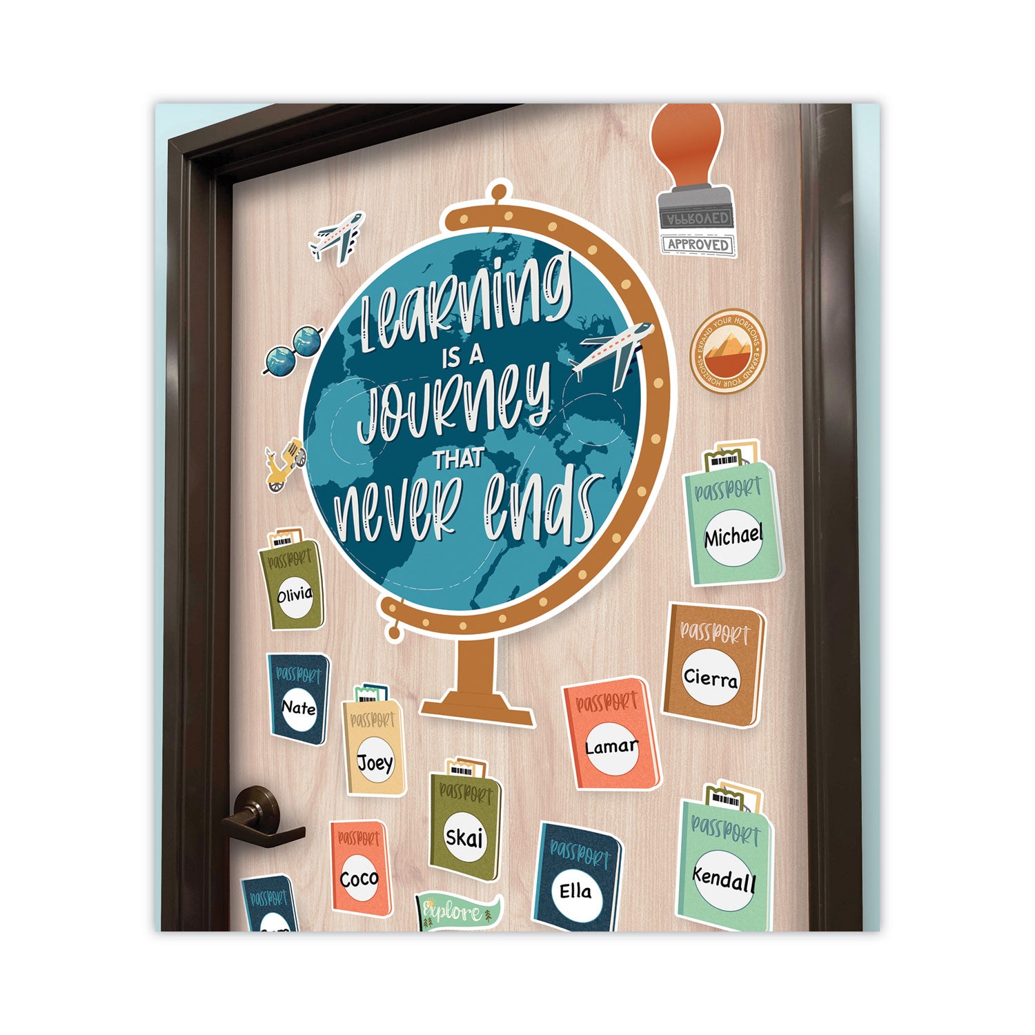 Motivational Bulletin Board Set, Learning Is a Journey, 45 Pieces