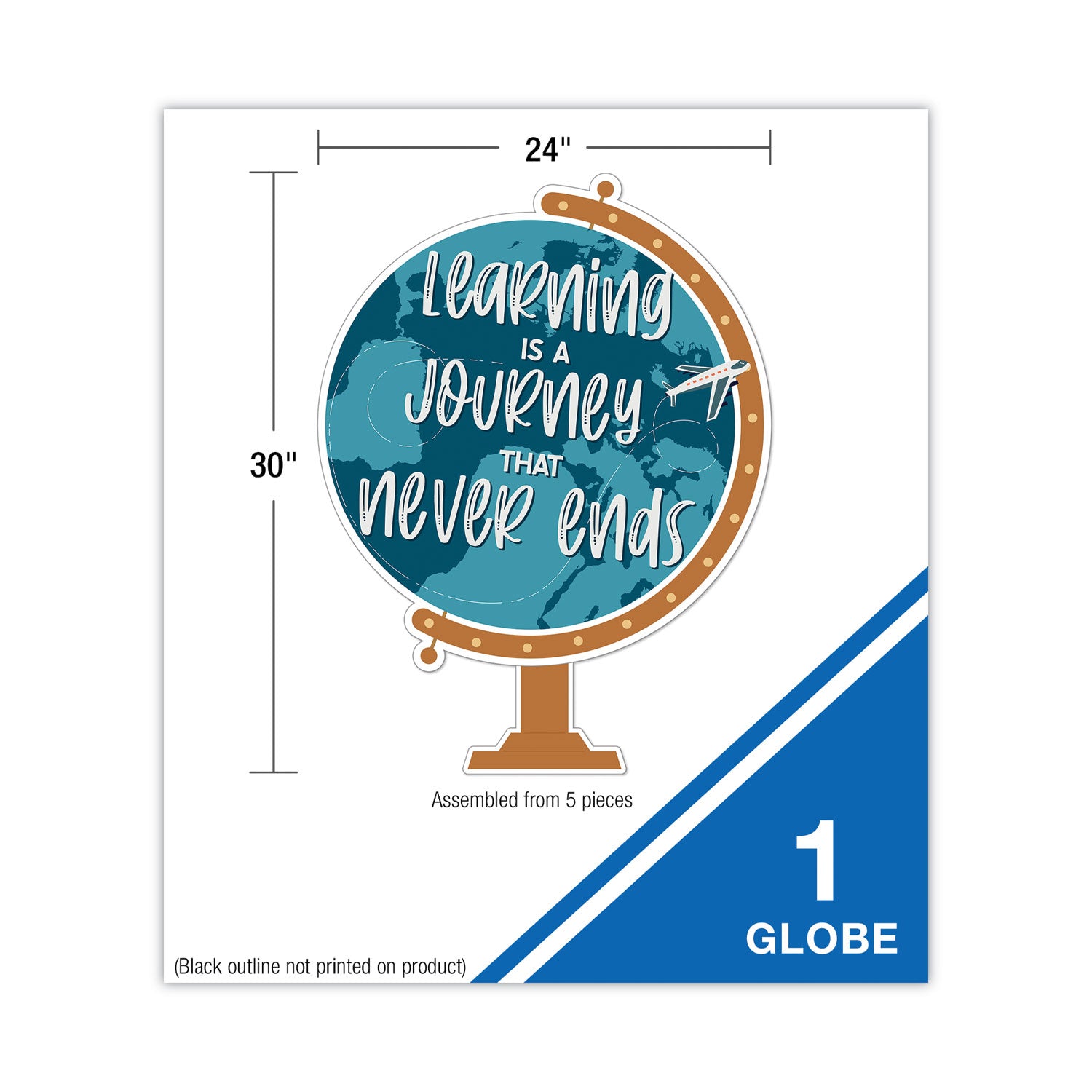 Motivational Bulletin Board Set, Learning Is a Journey, 45 Pieces