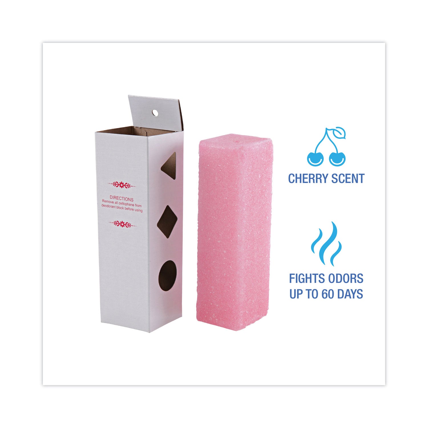 Deodorizing Para Wall Blocks, 24 oz, Pink, Cherry, 6/Box