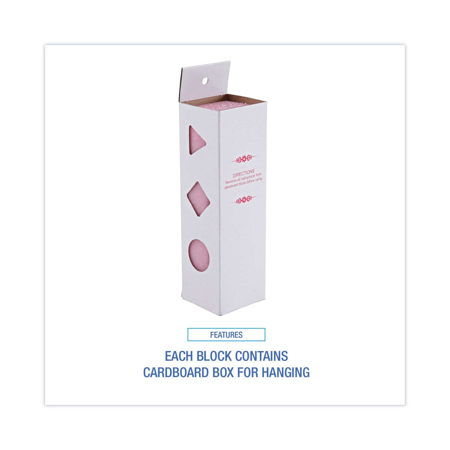Deodorizing Para Wall Blocks, 24 oz, Pink, Cherry, 6/Box