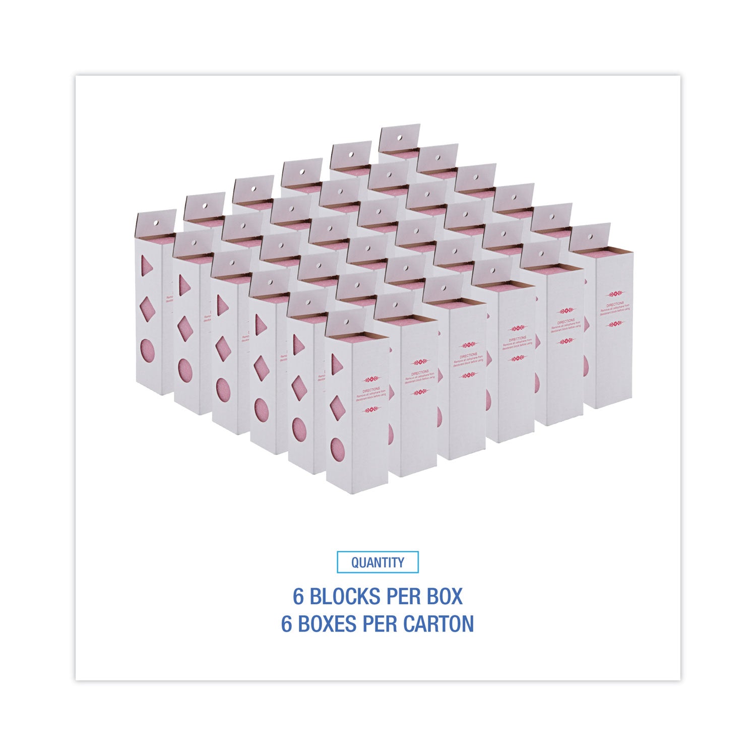 Deodorizing Para Wall Blocks, 24 oz, Pink, Cherry, 6/Box