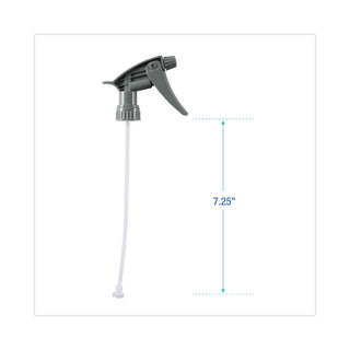 Chemical-Resistant Trigger Sprayer 320CR, 7.25" Tube, Fits16 oz Bottles, Gray, 24/Carton