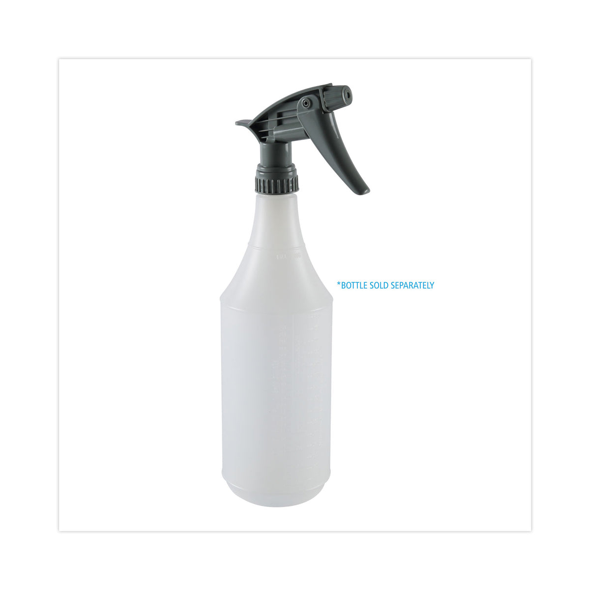 Chemical-Resistant Trigger Sprayer 320CR, 7.25" Tube, Fits16 oz Bottles, Gray, 24/Carton