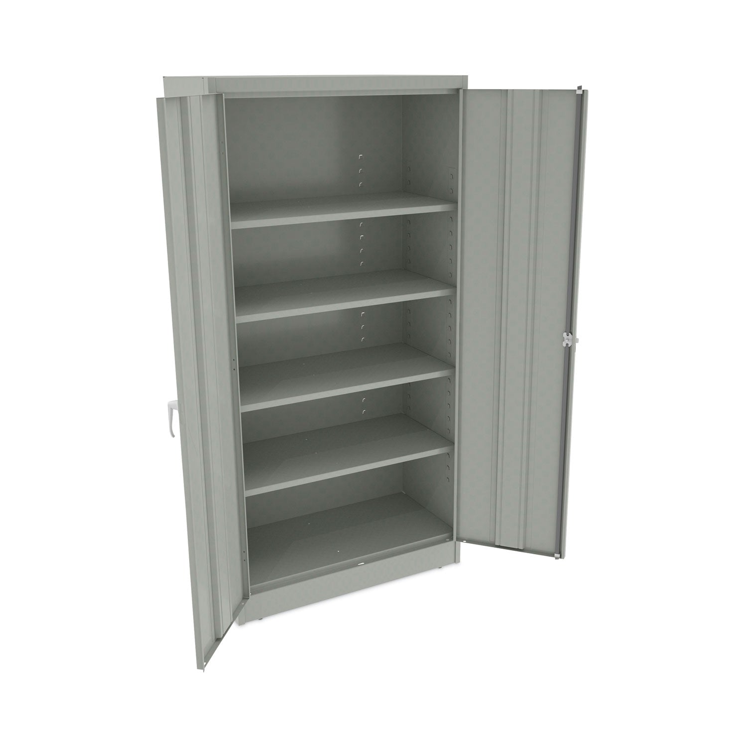 Assembled 72" High Heavy-Duty Welded Storage Cabinet, Four Adjustable Shelves, 36w x 18d, Light Gray - 