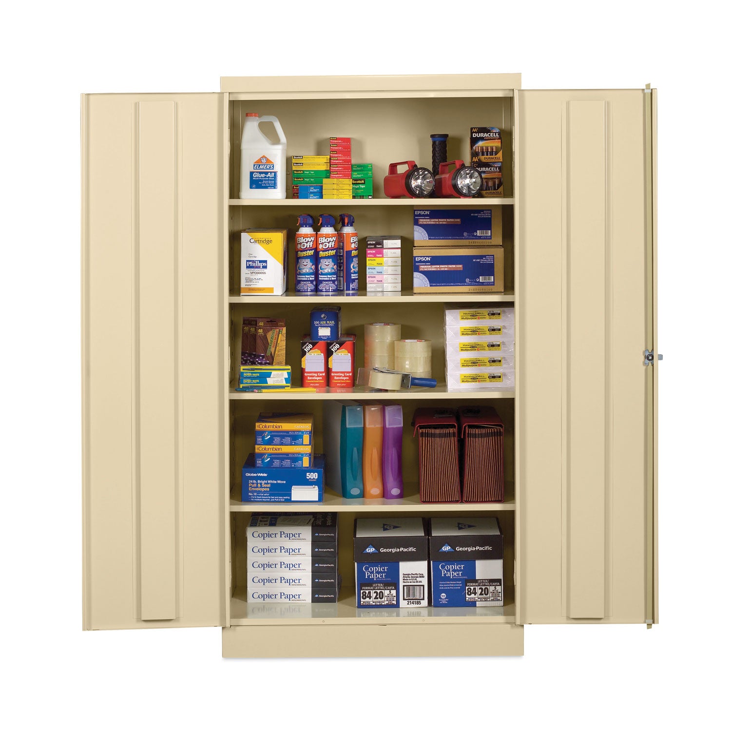 Economy Assembled Storage Cabinet, 36w x 18d x 72h, Putty - 