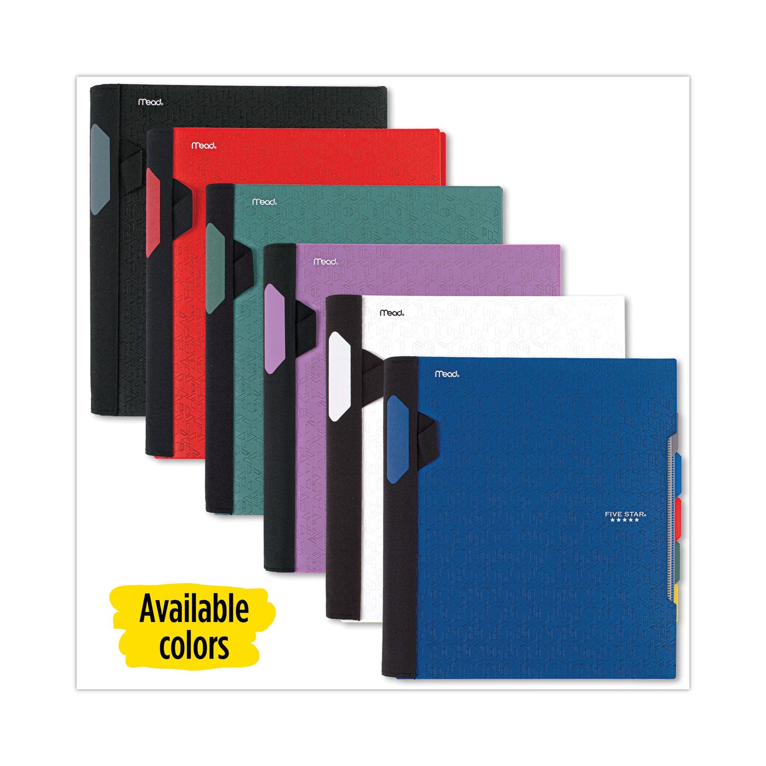 Advance Wirebound Notebook, Ten Pockets, 5-Subject, Medium/College Rule, Randomly Assorted Cover Color, (200) 11 x 8.5 Sheets - 